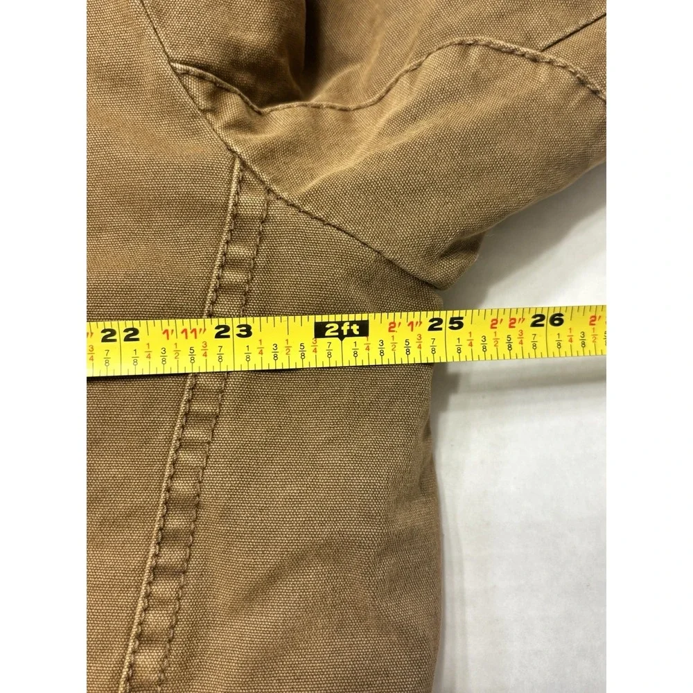 Levis‎ Sherpa Lined Work Jacket Mens L Brown Canvas Hooded Removable Liner